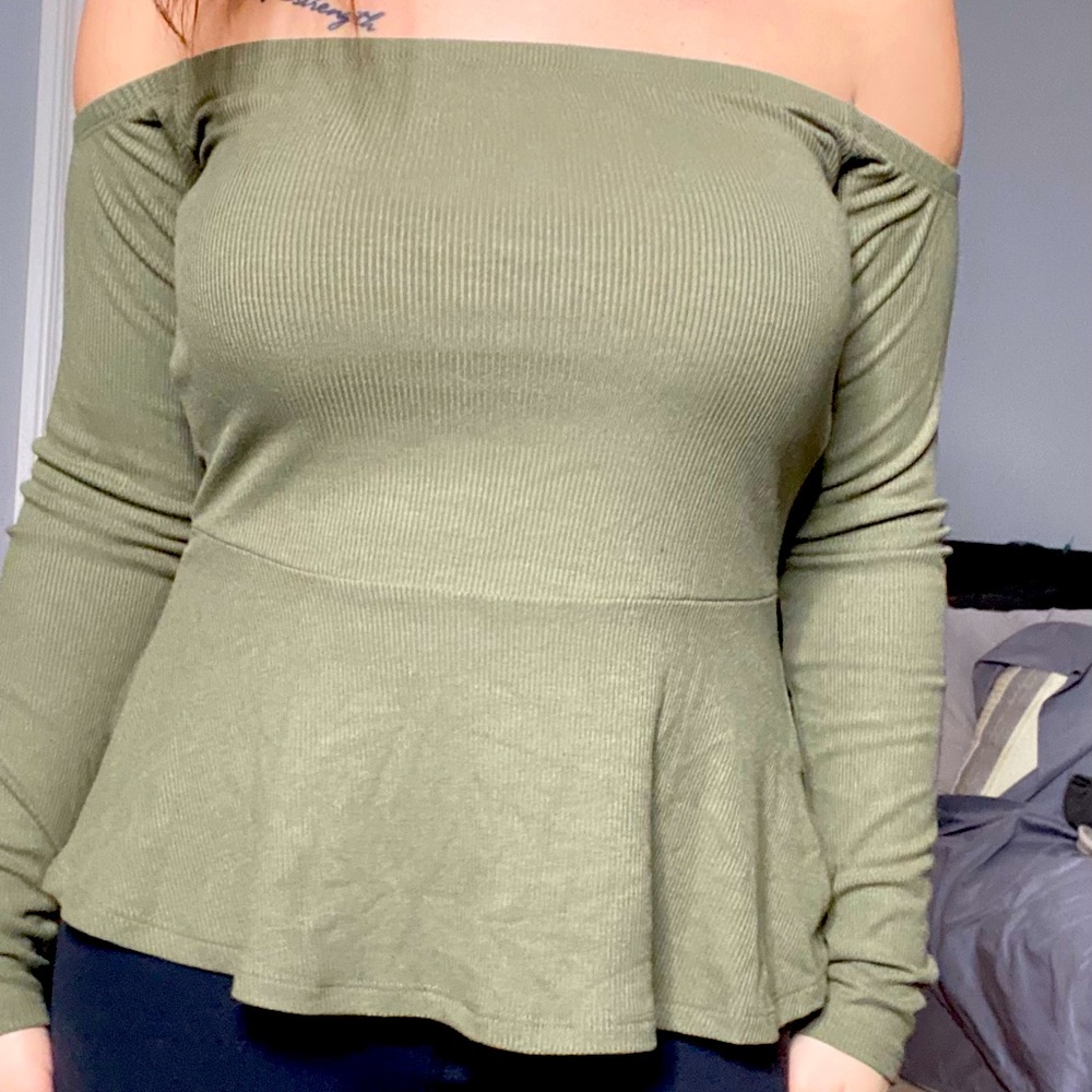 olive green tulip blouse